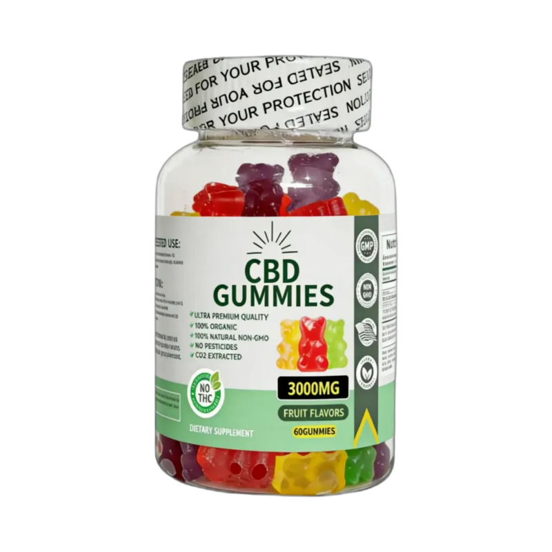 Purest CBD Gummies 3000mg jar, 60 fruit-flavoured gummies
