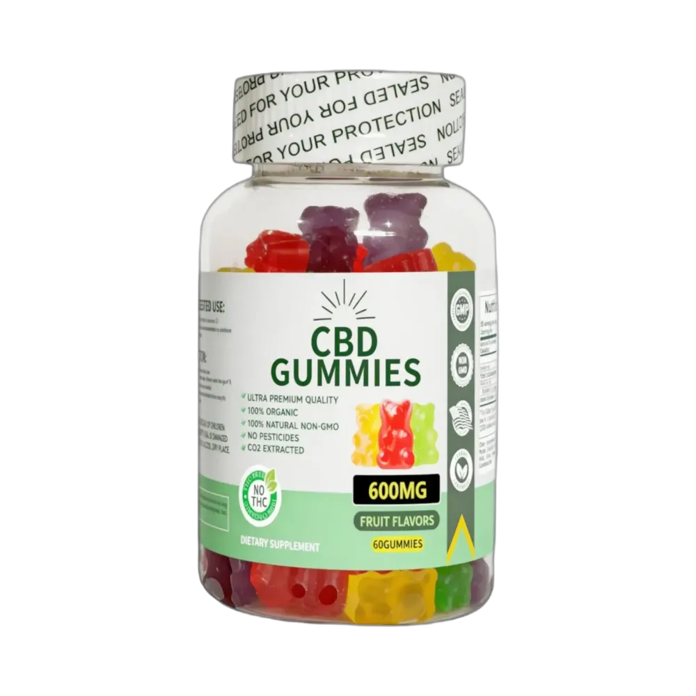 600mg CBD Gummies Australia broad-spectrum 60 gummy bottle