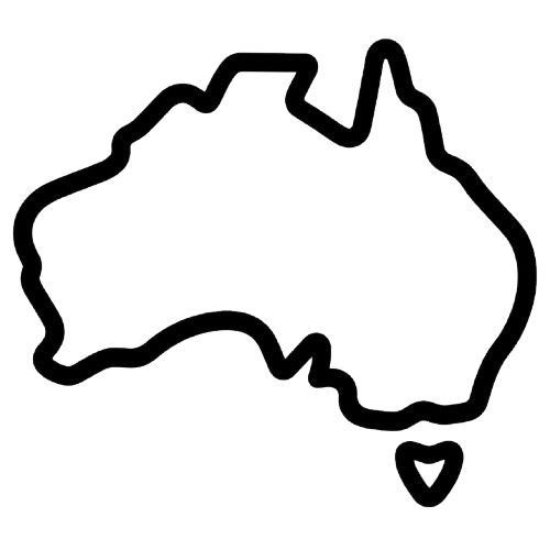 Australia outline icon representing Australian owned business